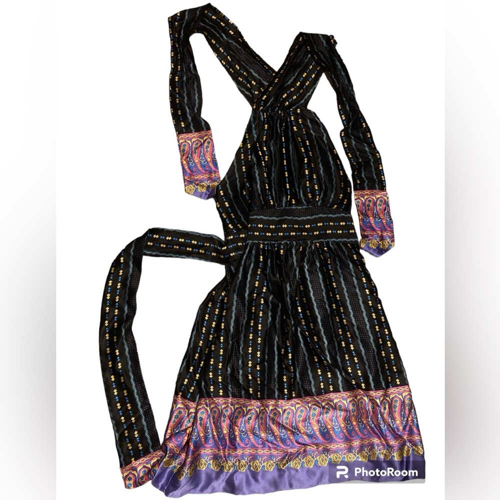Vintage Silk Betsey Johnson Dress Rare Halter Size 8 - Picture 3 of 9
